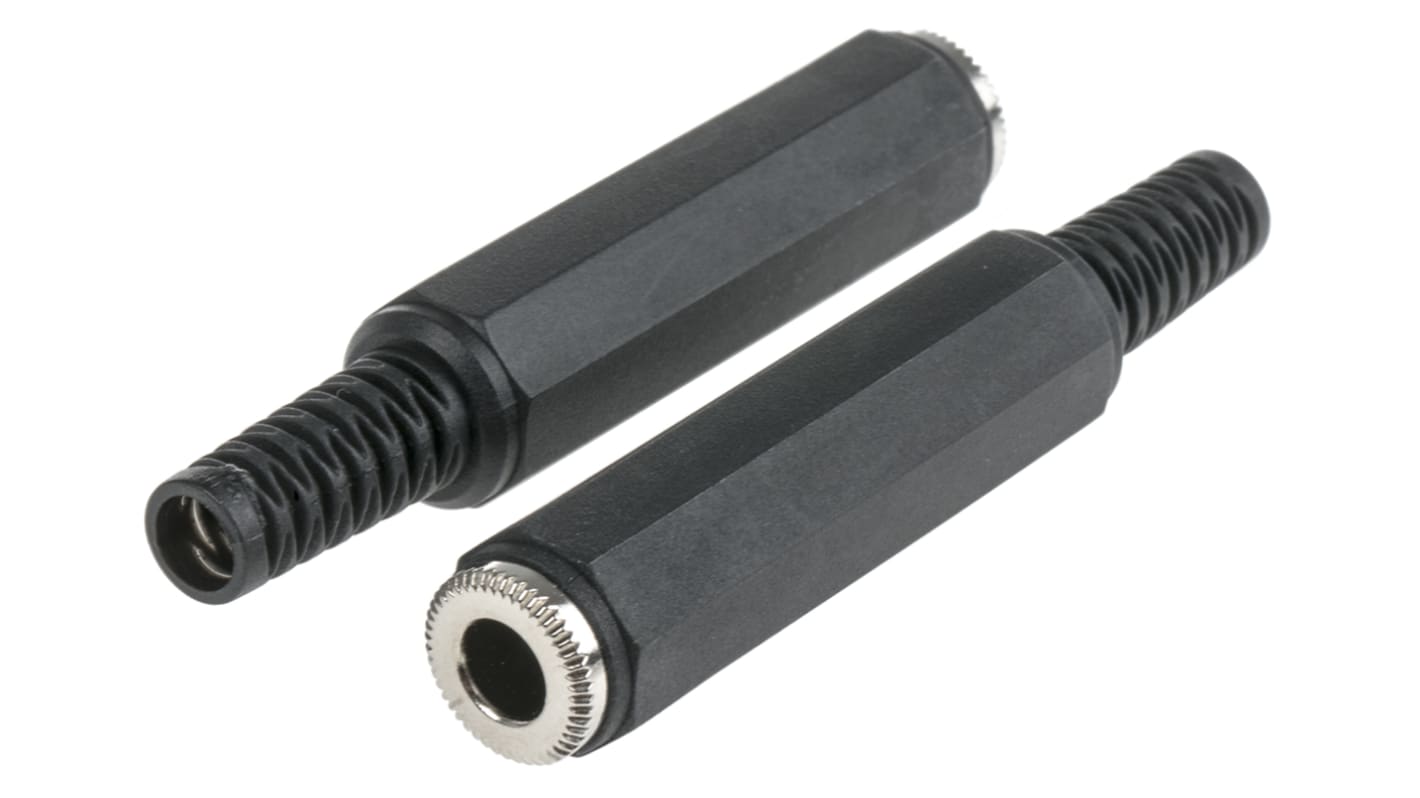 RS PRO Jack Connector 6.35 mm Cable Mount Stereo Socket, 3Pole