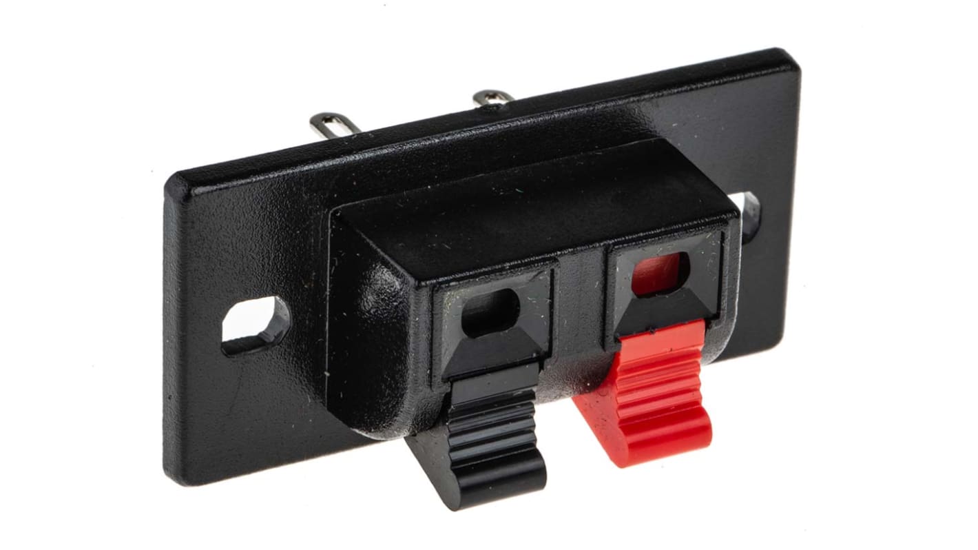 RS PRO Panel Mount Speaker Terminal Socket, 2 Way, 3A, Quick Connect Termination