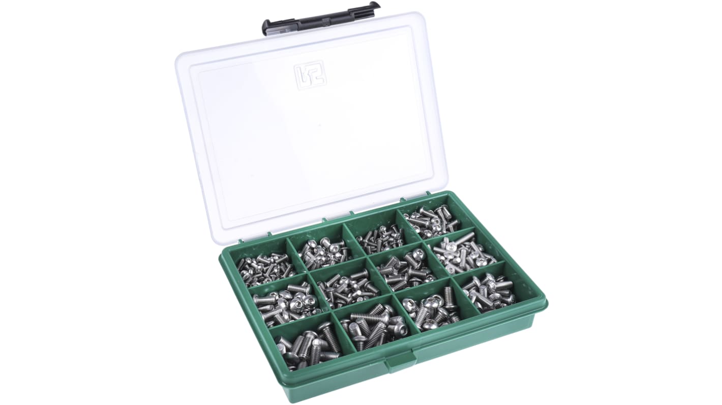 RS PRO Stainless Steel 490 Piece Hex Socket Drive Screw/Bolt Kit