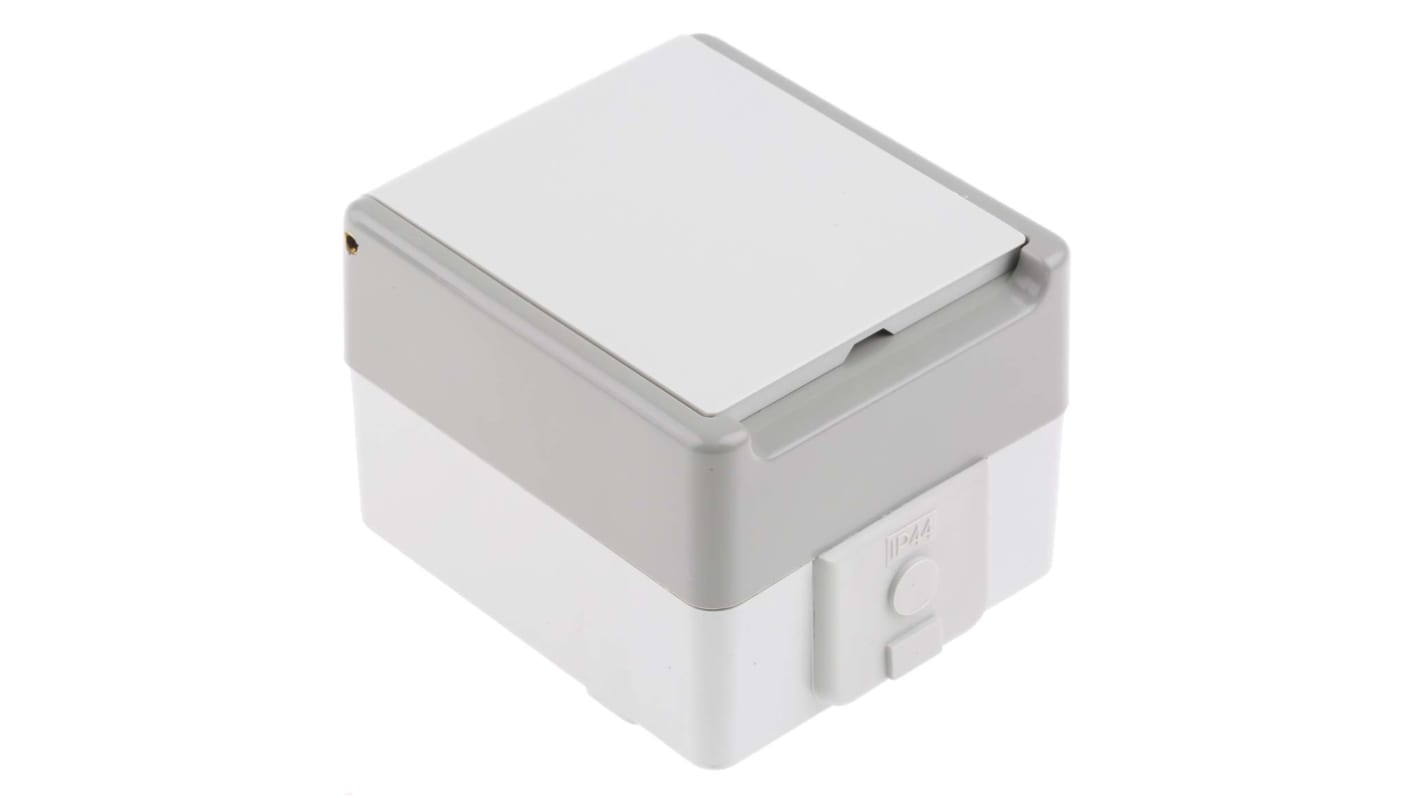 Siemens DELTA Grey 1 Gang Plug Socket, 16A, Type F - German Schuko, Outdoor Use