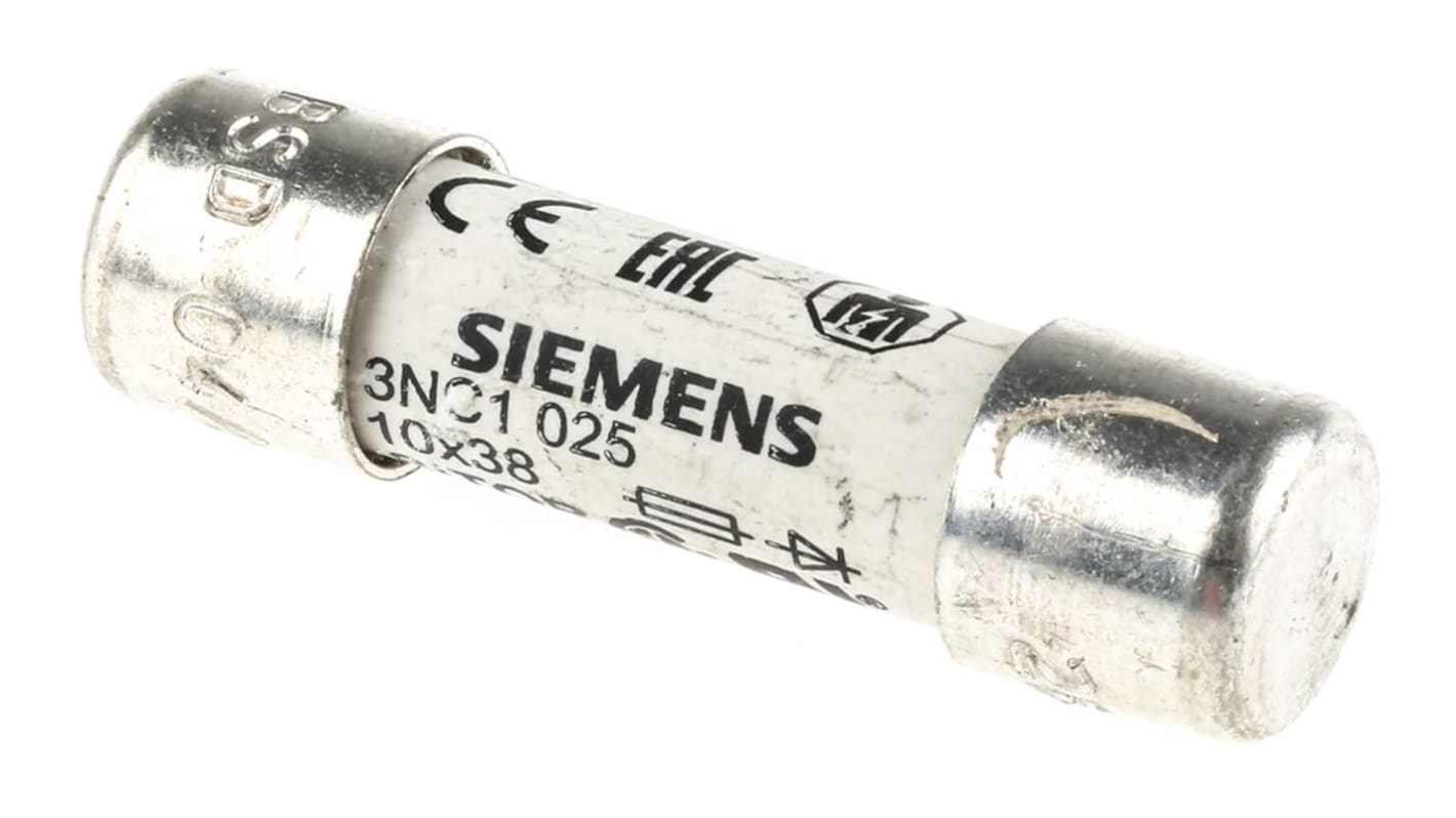 Siemens 25A Cartridge Fuse, 10 x 38mm