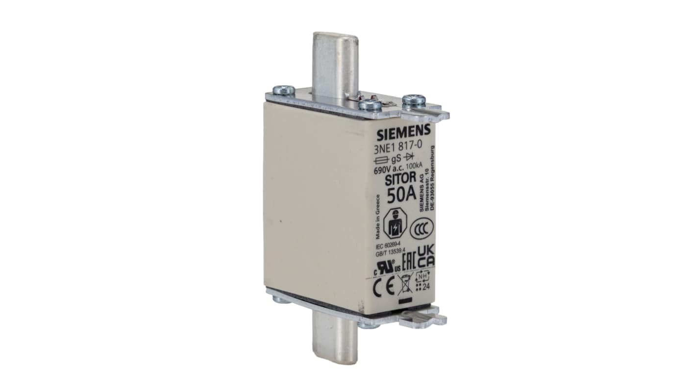 Siemens 50A Centred Tag Fuse, NH000, 690V ac