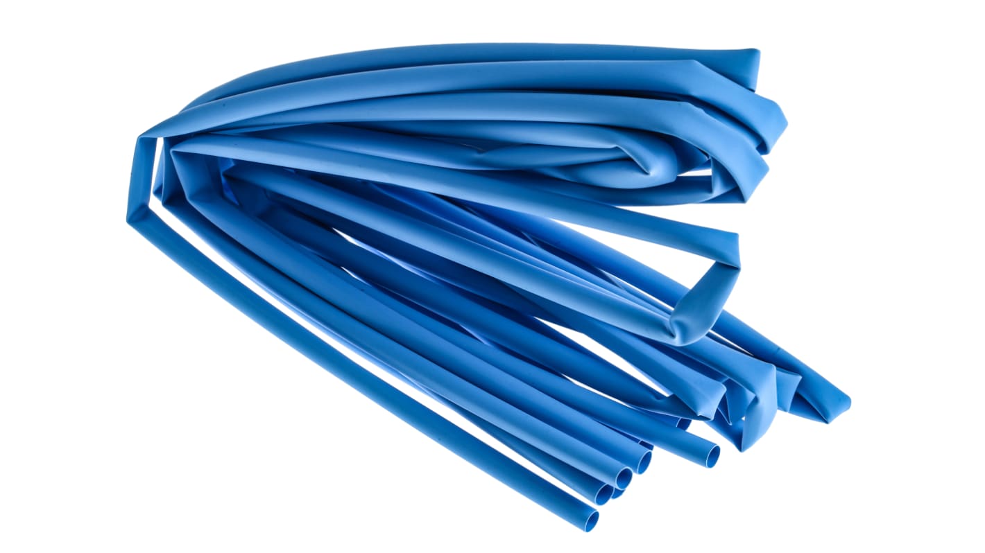 RS PRO Heat Shrink Tubing, Blue 4.8mm Sleeve Dia. x 1.2m Length 2:1 Ratio