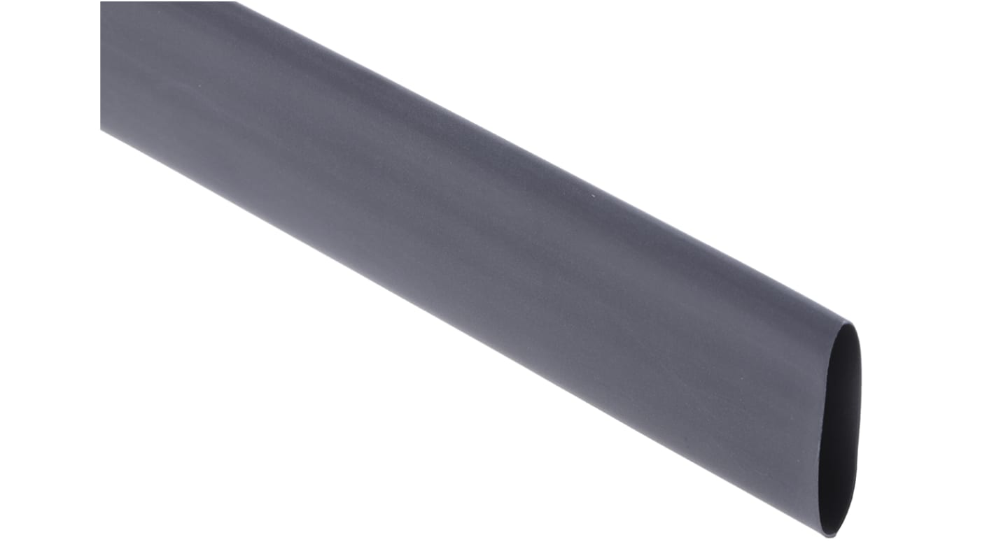 RS PRO Heat Shrink Tubing, Black 25.4mm Sleeve Dia. x 1.2m Length 2:1 Ratio