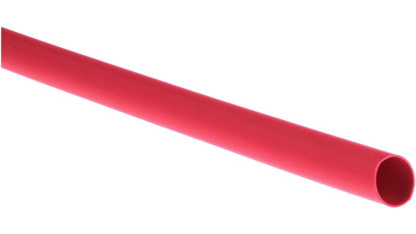 RS PRO Heat Shrink Tubing, Red 6.4mm Sleeve Dia. x 1.2m Length 2:1 Ratio