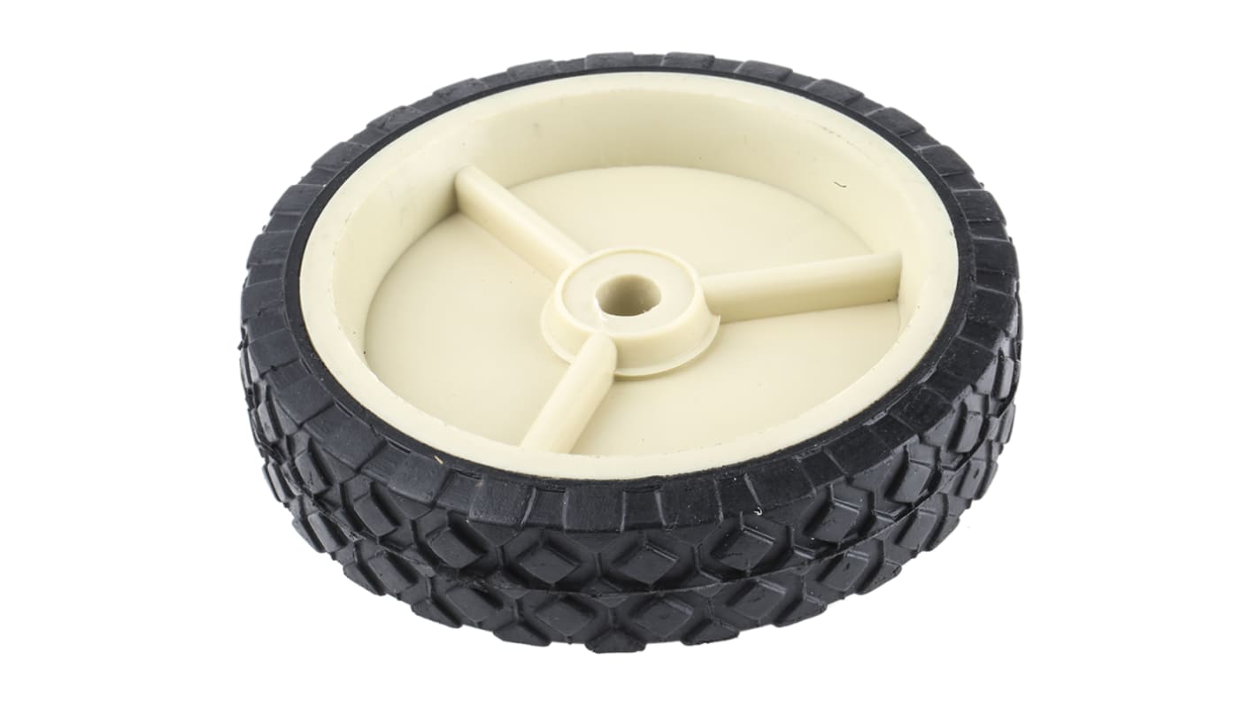Kółko do wózka, Lite, Guma, Czarny, biały, obc.: 50kg, śred.: 150mm, szer.: 38mm