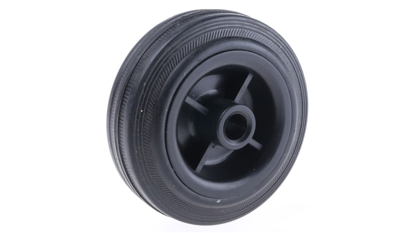 Kółko do wózka, Lite, Guma, Czarny, obc.: 100kg, śred.: 100mm, szer.: 35mm