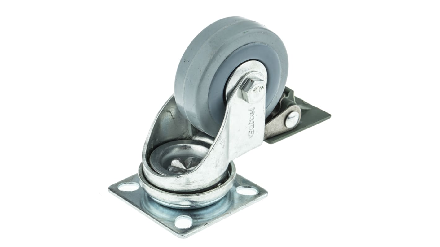 Guitel Hervieu Braked Swivel Castor Wheel, 40kg Capacity, 50mm Wheel