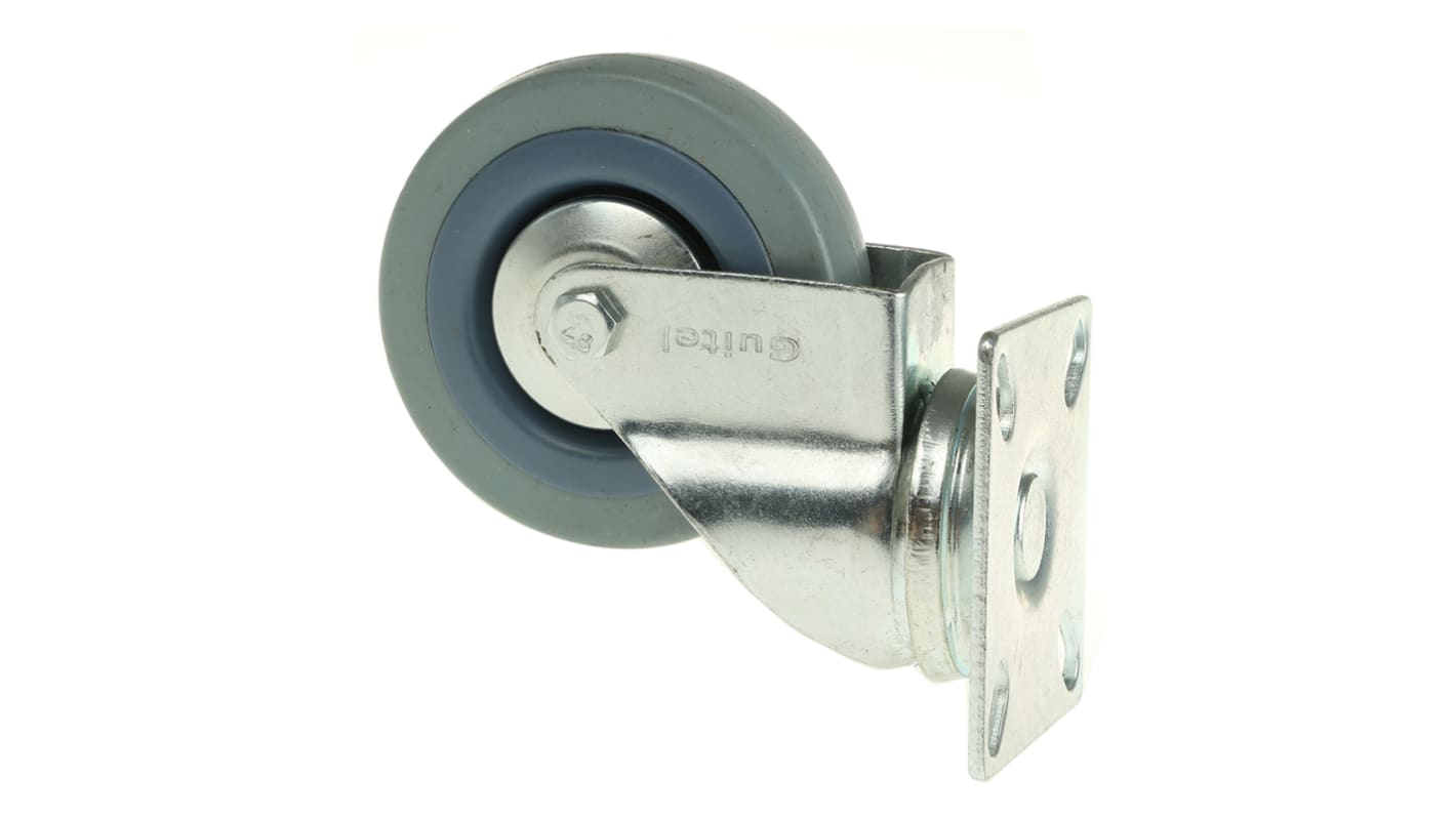 Roulette industrielle Pivotante Guitel Hervieu, Acier zingué, Ø 75mm, 60kg