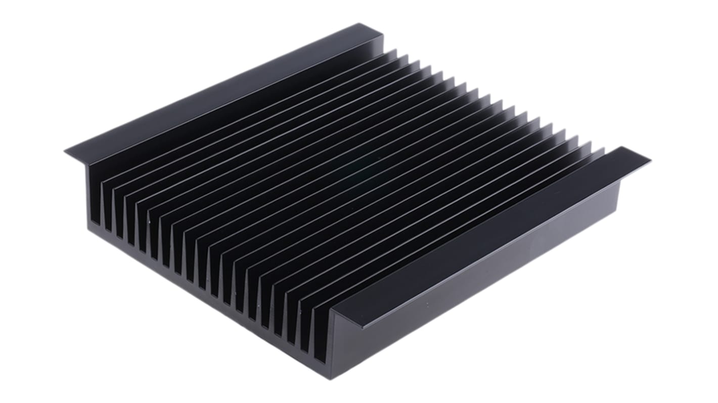 Disipador RS PRO de Aluminio Negro, 0.32K/W, dim. 250 x 240 x 46mm, para usar con Aluminio Rectangular Universal