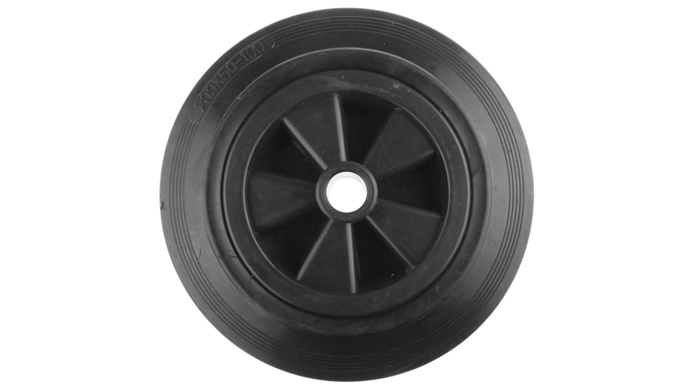 Guitel Hervieu Black Rubber Ageing Resistant Trolley Wheel, 200kg