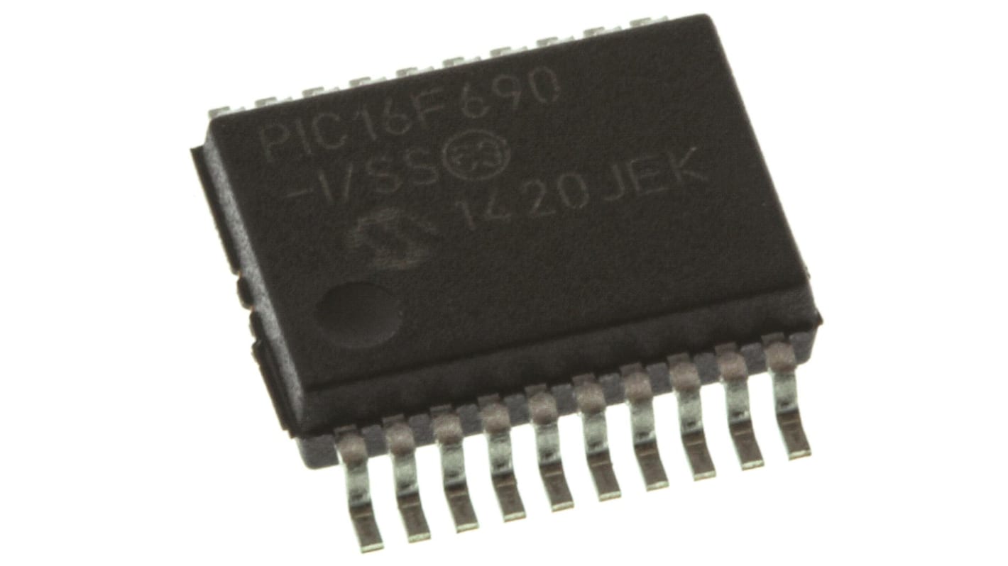 Microchip PIC16F690-I/SS, 8bit PIC Microcontroller, PIC16F, 20MHz, 4096 words Flash, 20-Pin SSOP