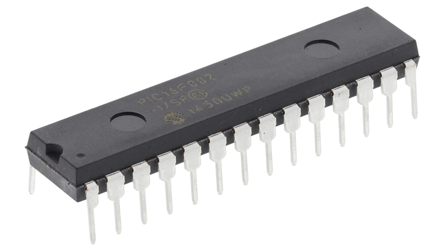 Microchip PIC16F882-I/SP, 8bit PIC Microcontroller, PIC16F, 20MHz, 128 B, 2048 x 14 words Flash, 28-Pin SPDIP