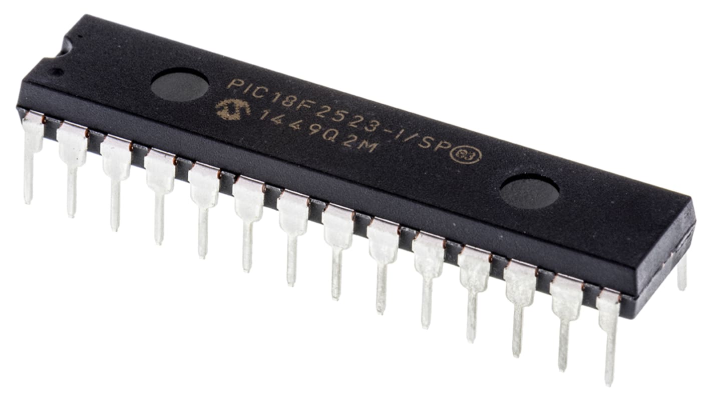 Microchip PIC18F2523-I/SP, 8bit PIC Microcontroller, PIC18F, 40MHz, 32 kB, 256 B Flash, 28-Pin SPDIP