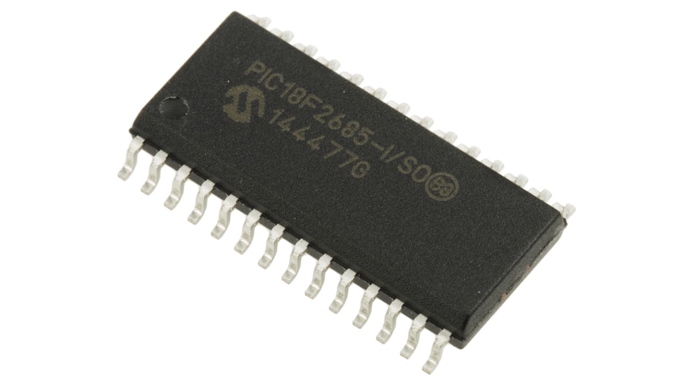 Microcontrolador Microchip PIC18F2685-I/SO, núcleo PIC de 8bit, RAM 3,328 kB, 40MHZ, SOIC de 28 pines