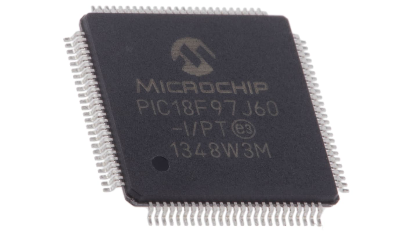 Microcontrollore Microchip, PIC, TQFP, PIC18F, 100 Pin, Montaggio superficiale, 8bit, 41.667MHz
