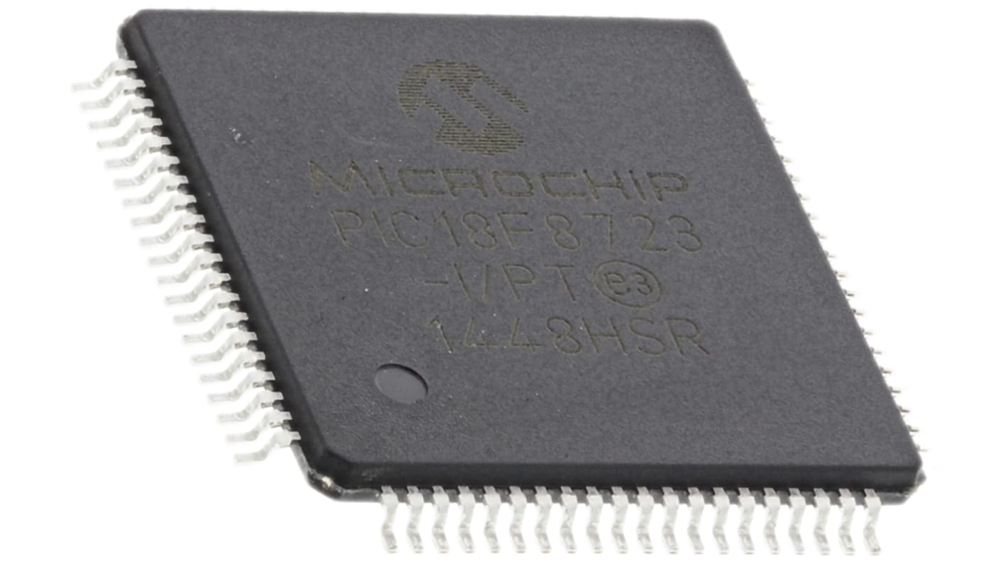 Microchip PIC18F系列单片机, PIC内核, 80针, TQFP封装, 0CAN通道