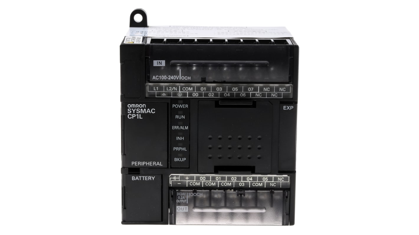 Rs-Online CPU PLC Omron Serie CP1L ingressi: 8 (c.c.) uscite: 6 relè 14 I/O 85 → 264 V c.a