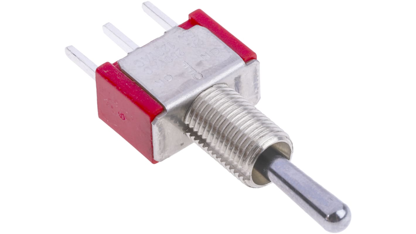 RS PRO Toggle Switch, PCB Mount, On-Off-On, SPDT, Through Hole Terminal
