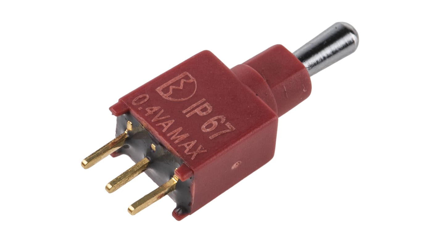 RS PRO PCB-Montage Kippschalter 1-polig Ein-Aus-Ein 400 mA @ 20 V dc, IP 67, Lötanschluss