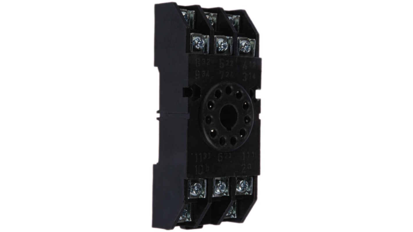 Tempatron 11 Pin 250V ac DIN Rail, Panel Mount Relay Socket for use with Various Series