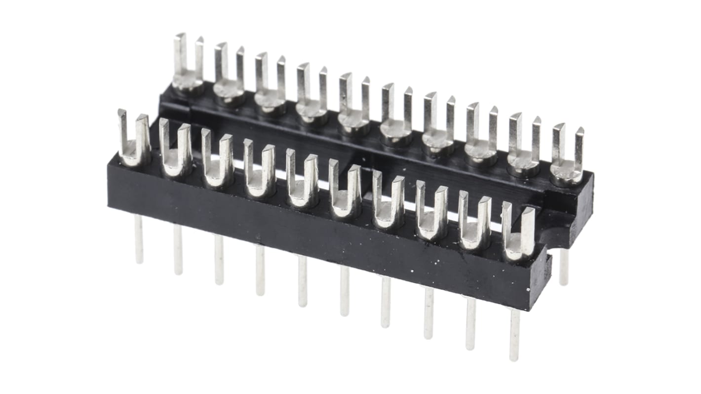 RS PRO 2.54mm Pitch 20 Way,Through Hole Mount IC Dip Header, Tin over Nickel, 1A