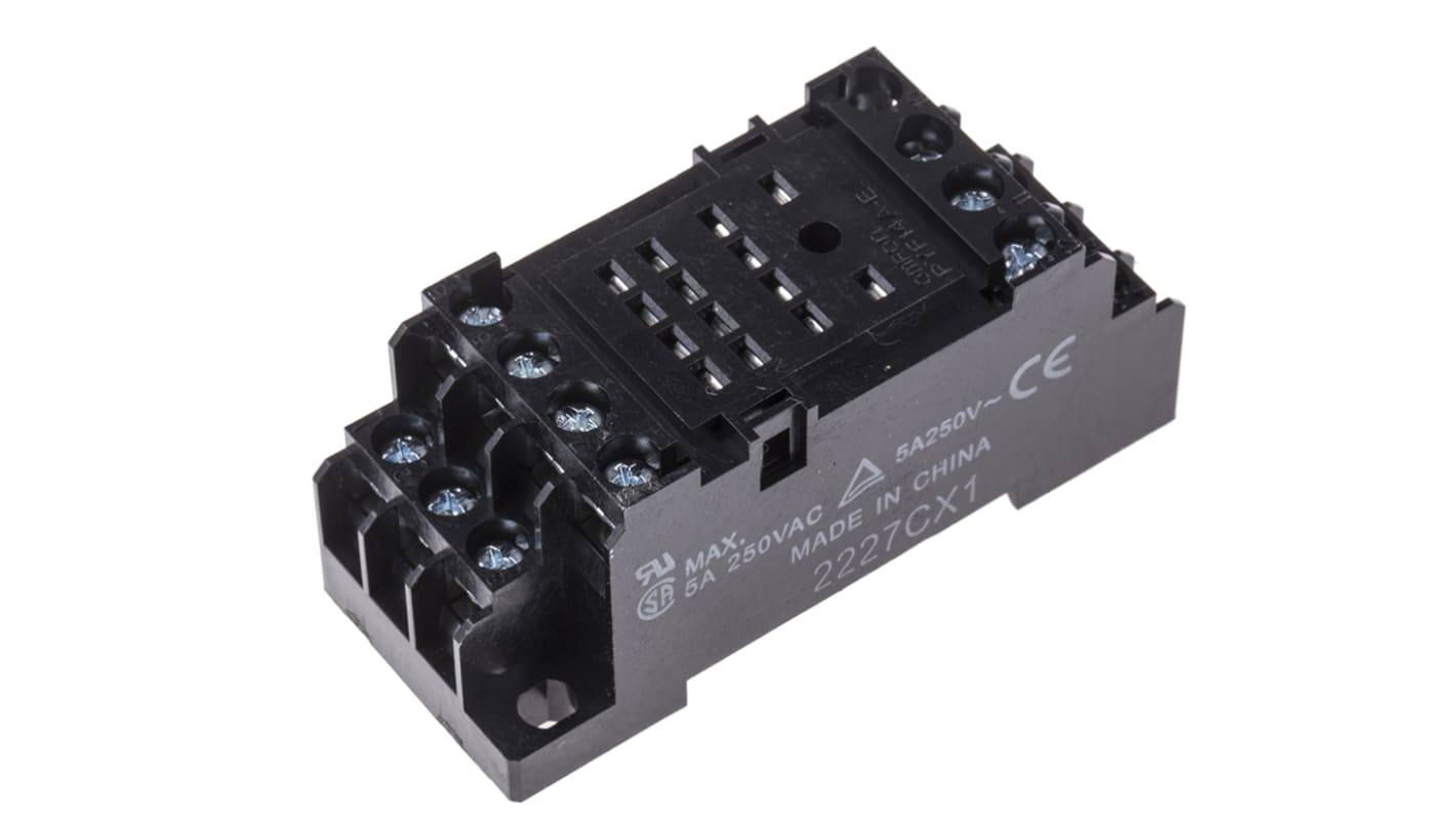 Omron 4 Pin 250V ac Relay Socket for use with Various Series