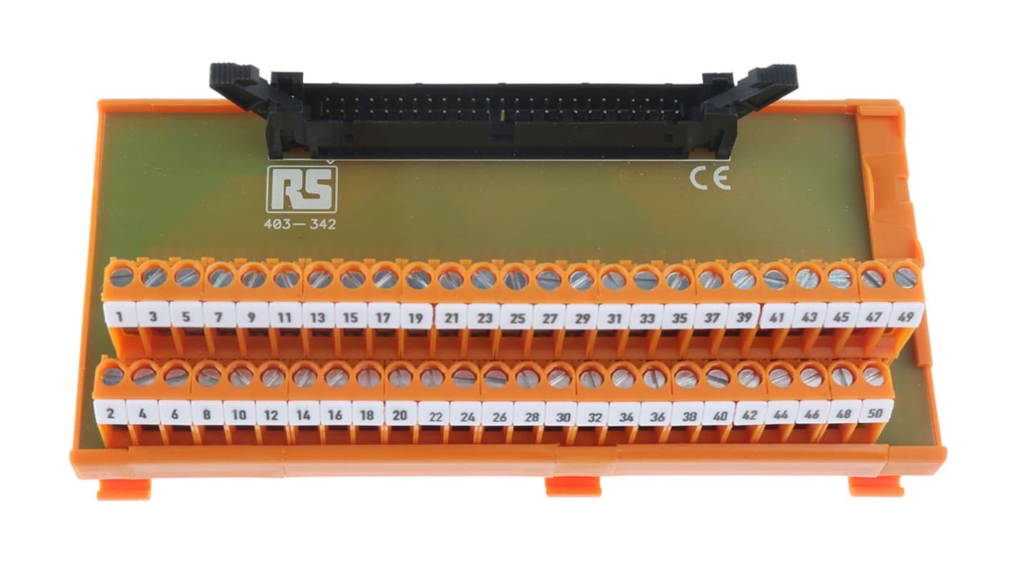 RS PRO 50-Contact Interface Module, IDC Connector, DIN Rail Mount, 1A
