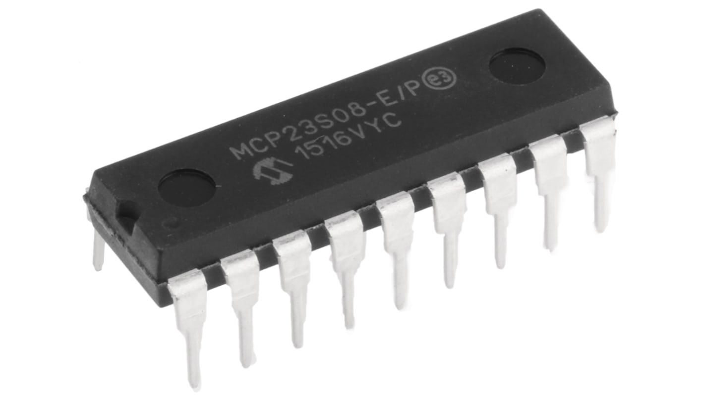 Microchip 8-Channel I/O Expander SPI 18-Pin PDIP, MCP23S08-E/P