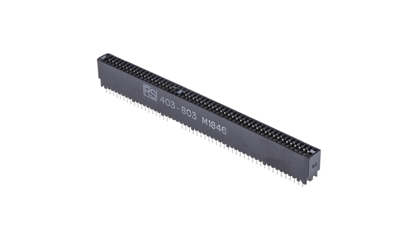 Cinch 边缘连接器, 2行, 49针, 2.54mm节距, PCB安装, 焊接端接, 3A, 键控方式