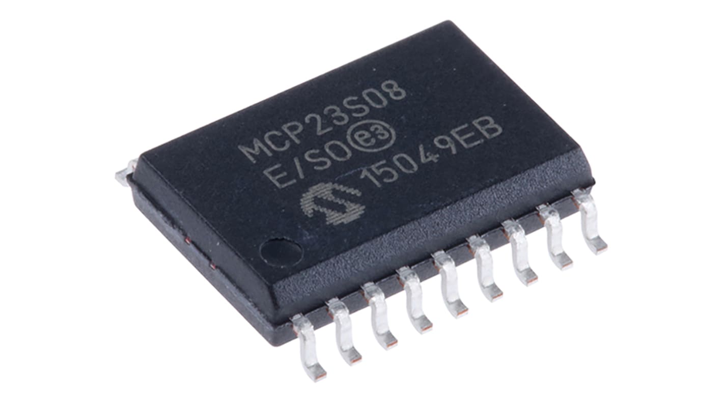 Microchip 8-Channel I/O Expander SPI 18-Pin SOIC, MCP23S08-E/SO