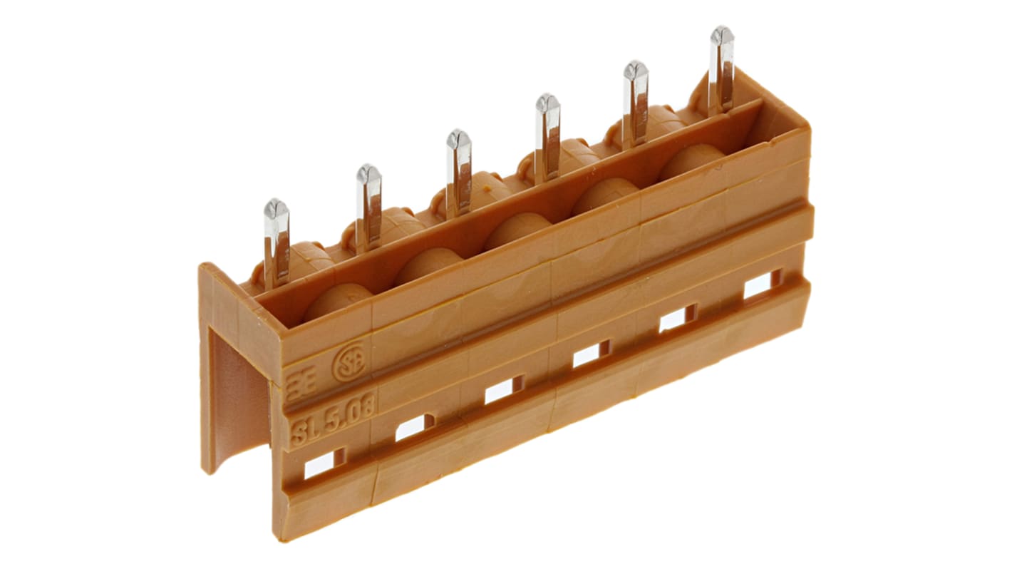 Weidmuller, 5.08mm Pitch, OMNIMATE SL, 6 Way, Pluggable Terminal Block, Header, Through Hole, Solder Termination,