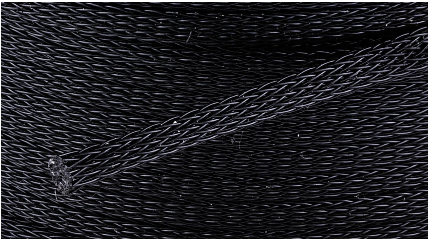 HellermannTyton Expandable Braided PET Black Cable Sleeve, 3mm Diameter, 30m Length