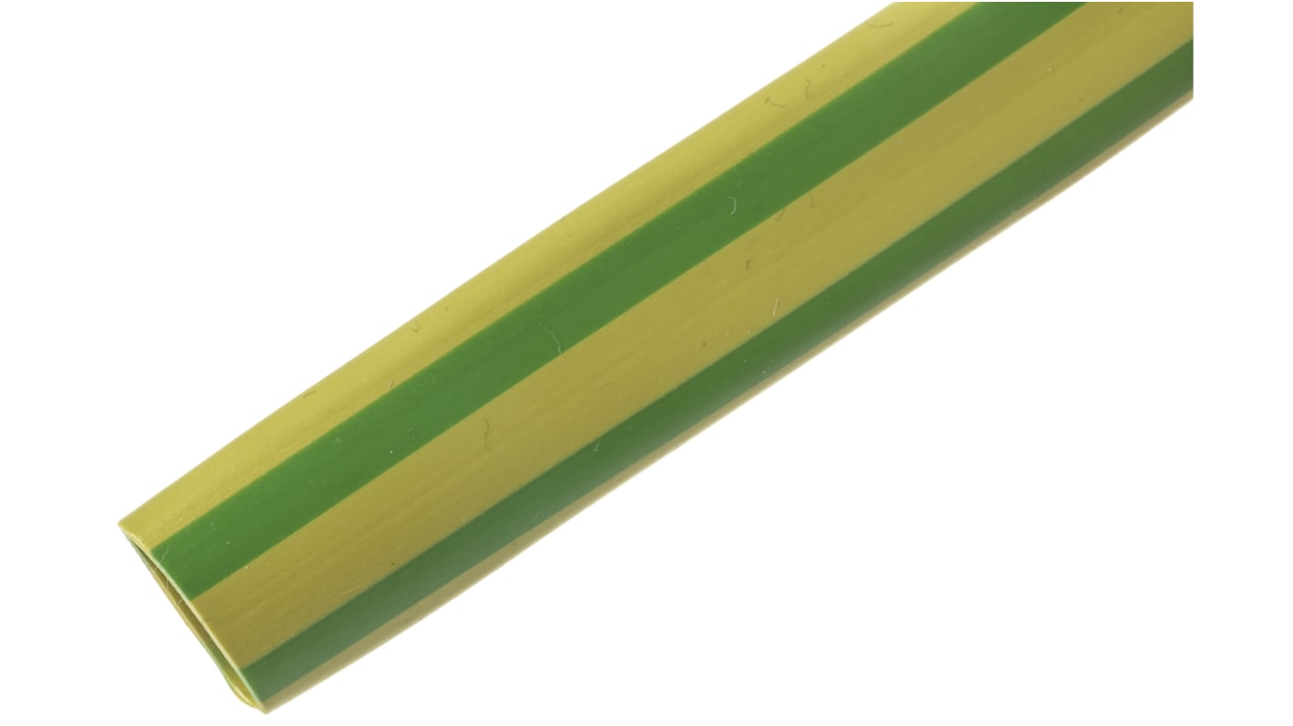 Funda de cable RS PRO de PVC Verde/Amarillo, long. 10m, Ø 10mm