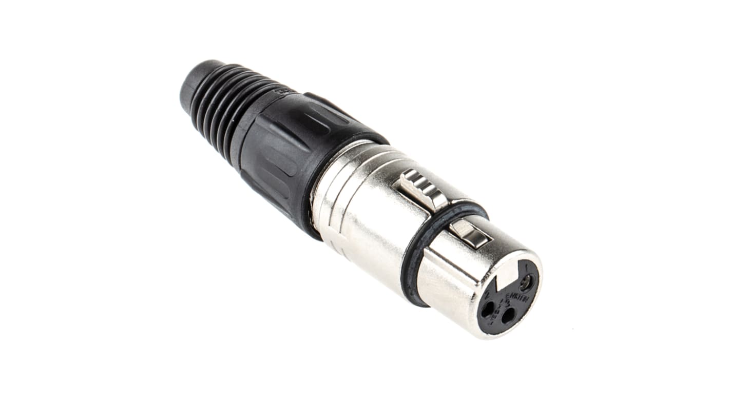 Neutrik Cable Mount XLR Connector, Female, 50 V, 3 Way, Silver over Nickel Plating