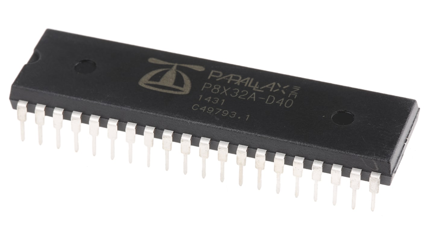 Parallax Inc, 32bit P8X32A, Propeller Microcontroller, 80MHz, 64 kB ROM, 40-Pin PDIP