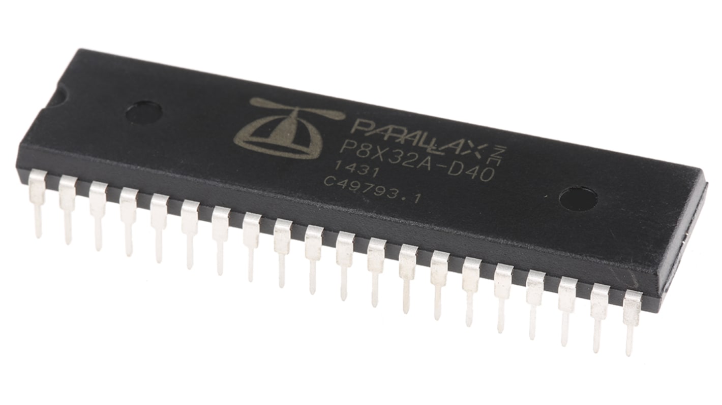 Parallax Inc P8X32A-D40, 32bit P8X32A Microcontroller, Propeller, 80MHz, 64 kB ROM, 40-Pin PDIP