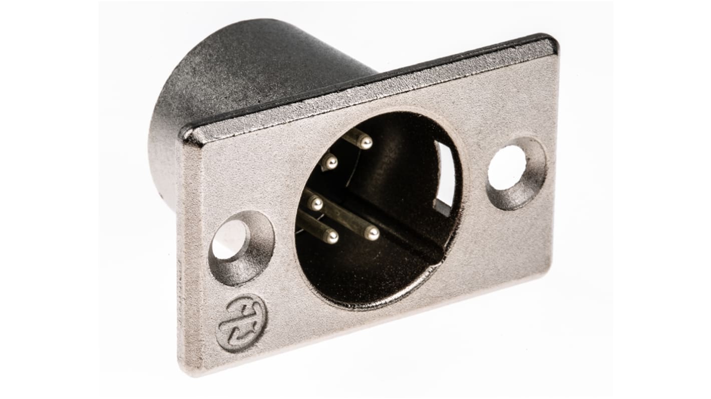 Neutrik 五芯卡侬头公插, 面板安装, 50 V, 7.5A, 直向