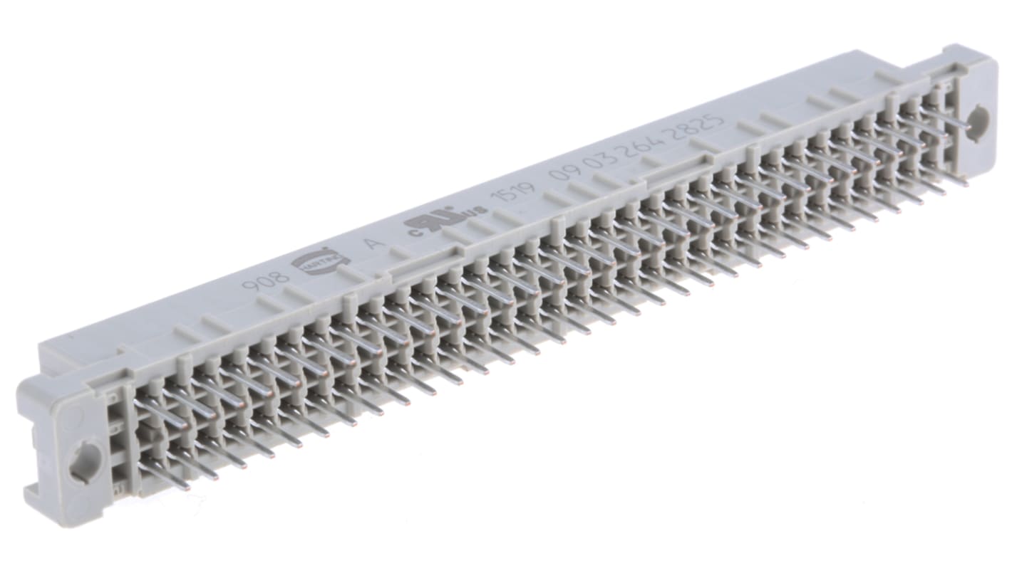 Connettore DIN 41612 HARTING Femmina, Ad angolo diritto, 64 vie 2 file, terminazione a saldare