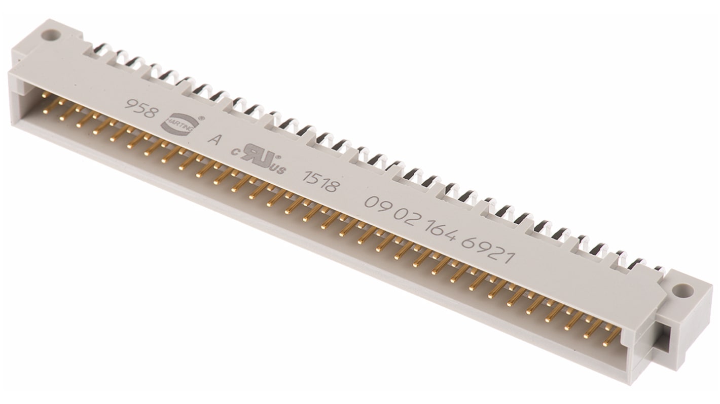 HARTING 64 Way 2.54mm Pitch, Type B Class C2, 2 Row, Right Angle DIN 41612 Connector, Plug