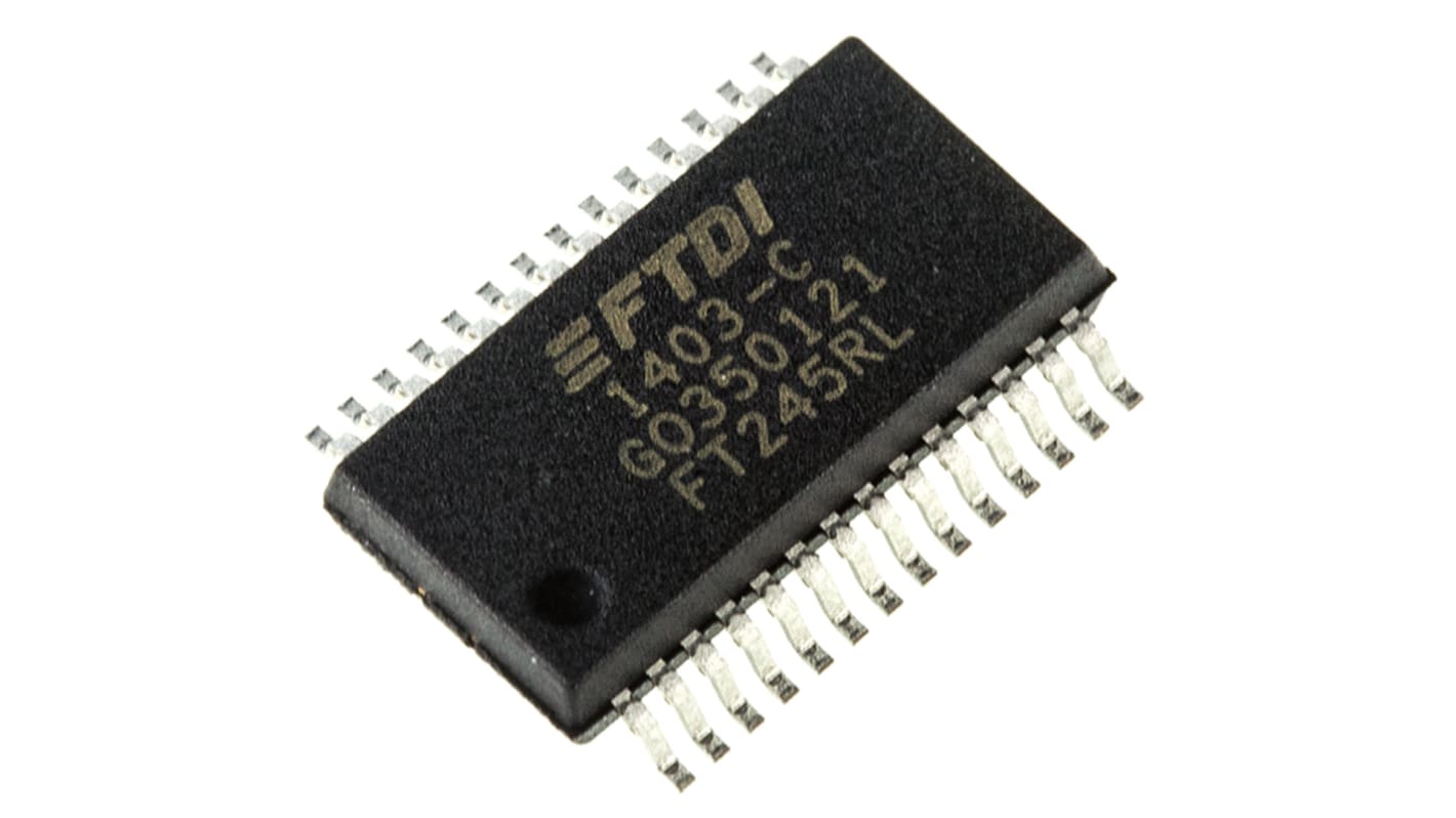 FTDI Chip FT245RL-REEL, USB Controller, 28-Pin SSOP