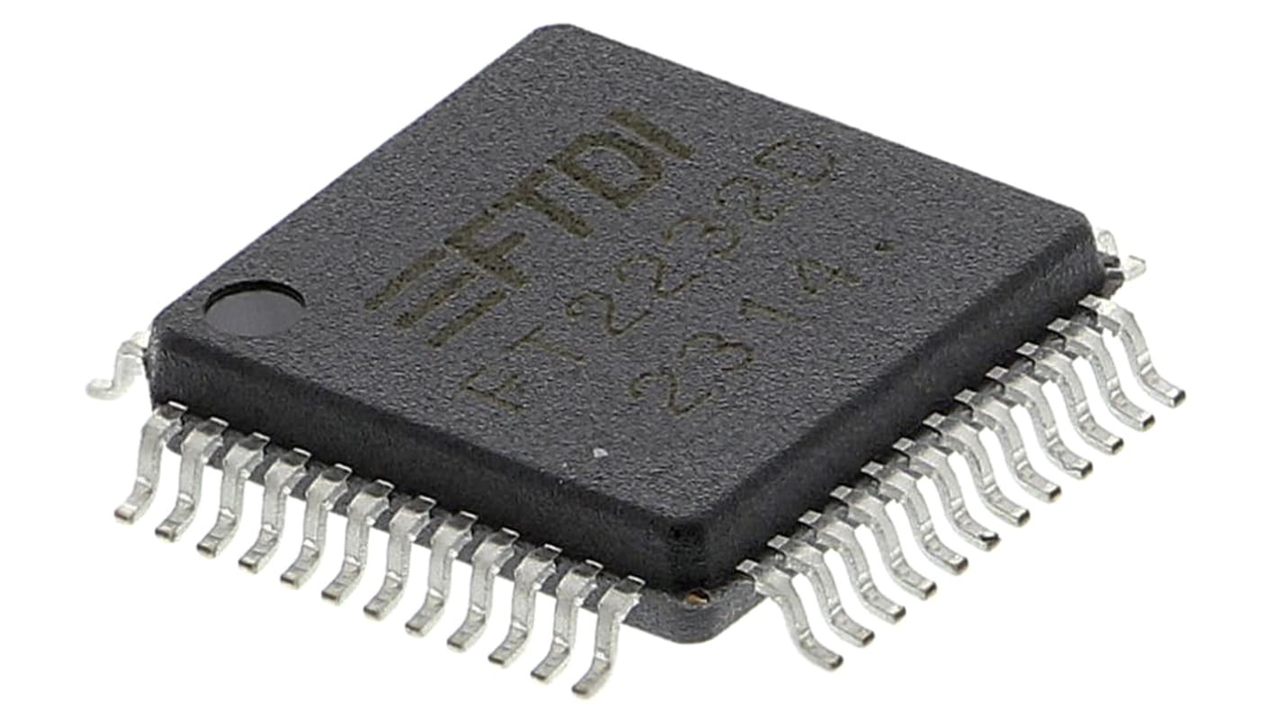 FTDI Chip UART FT2232D-REEL, 48-tüskés, LQFP