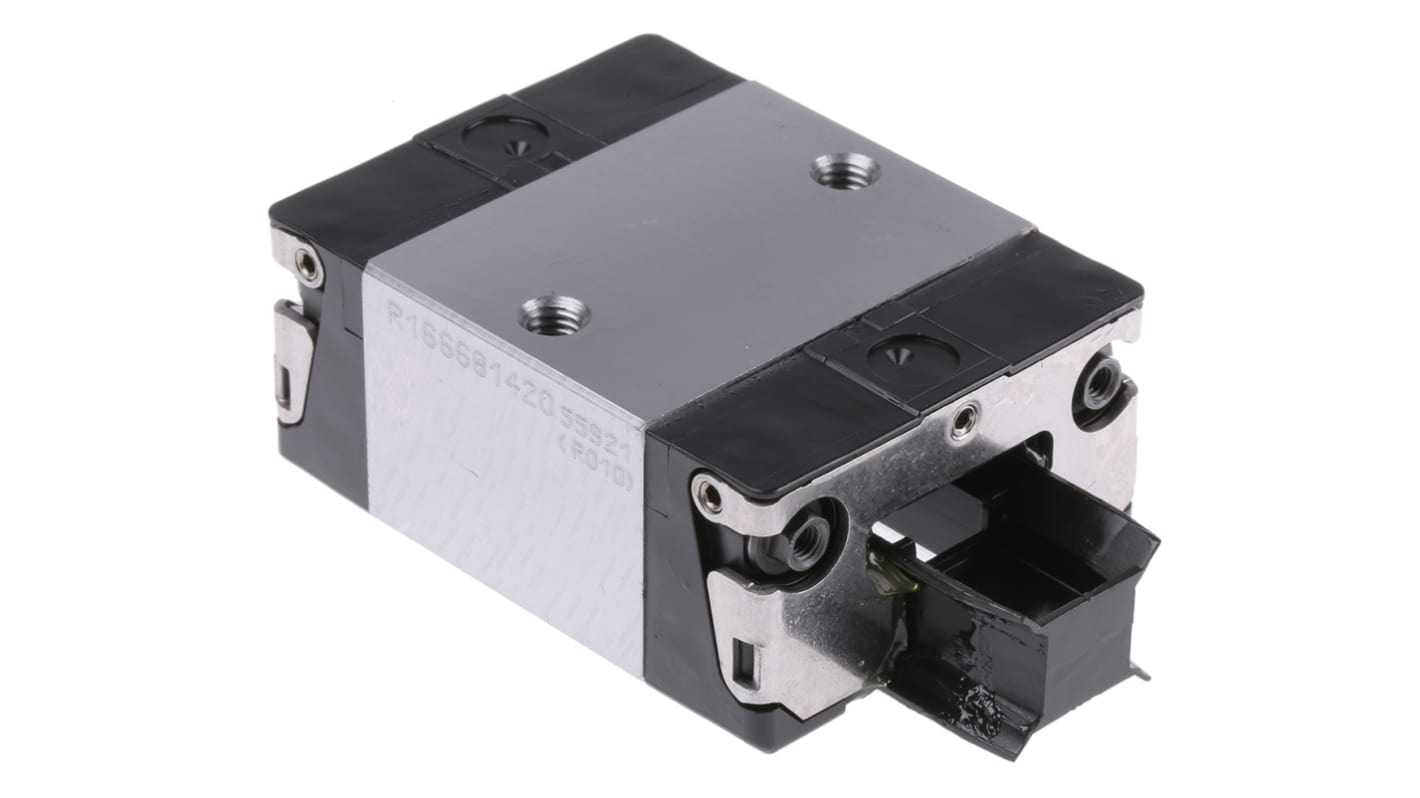 Bosch Rexroth 导轨滑块, 用于20mm轨宽, 57.3mm长 x 44mm宽, 动态15400N, 静态16500N, N级精度, R1666系列