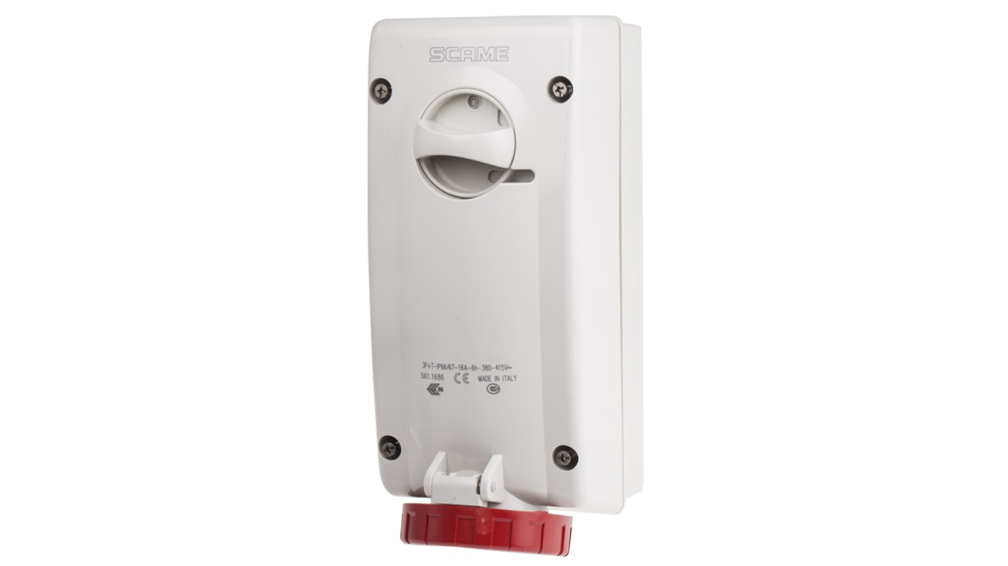 Interblocco industriale Scame Rosso IP67 femmina 3P+E,16A,415 V