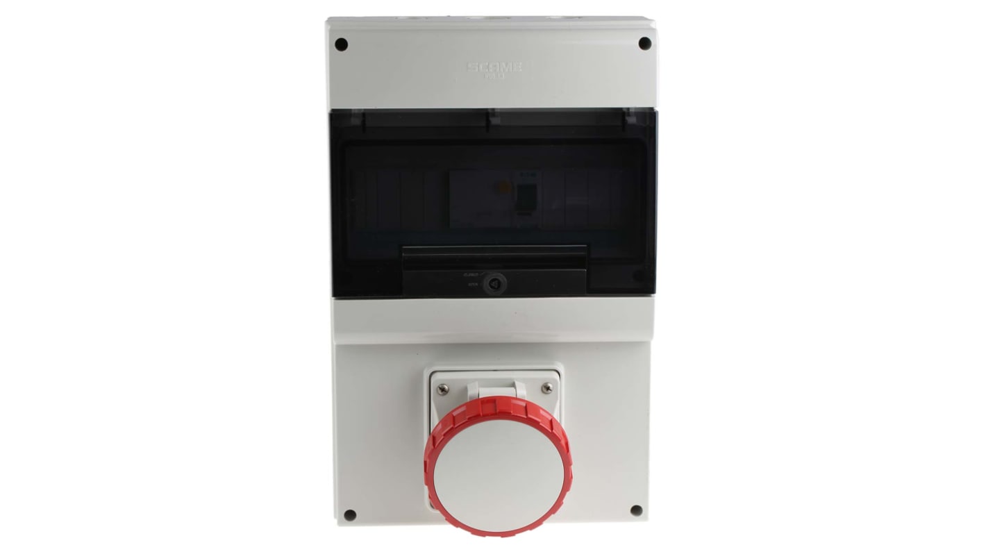 Scame DOMINO RCD/FI Buchse Rot 3P + N + E, 415 V / 63A, Wandmontage IP66