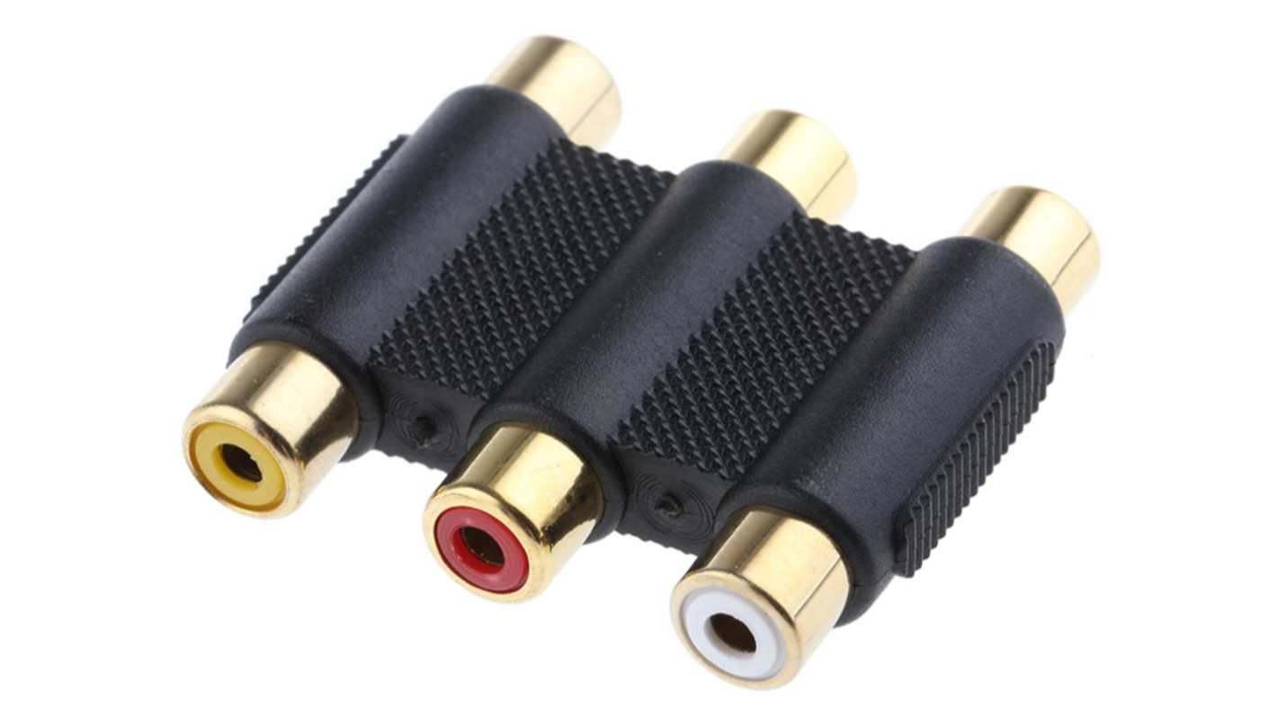 Adapter AV Żeńskie RCA (3) na Żeńskie RCA (3)