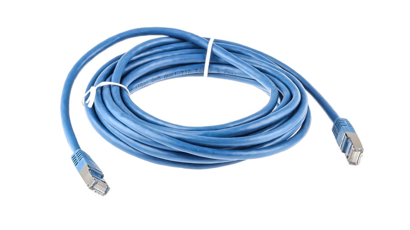 RS PRO, 5m Cat6, Blue RJ45 to Male RJ45 Male, S/FTPShielded, Terminated PVC Sheath
