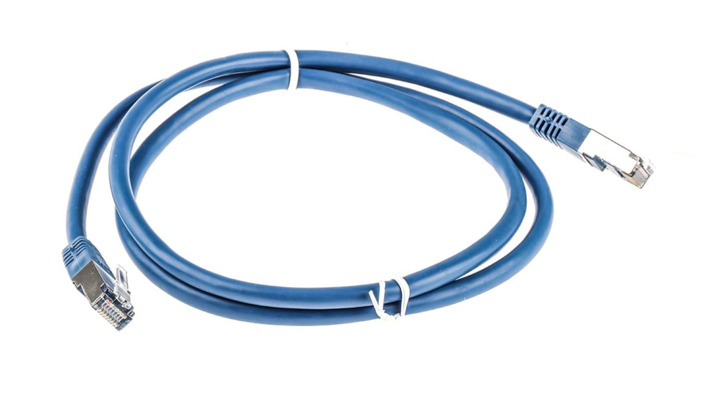 RS PRO Cat6 Male RJ45 to Male RJ45 Ethernet Cable, S/FTP, Blue PVC Sheath, 1m