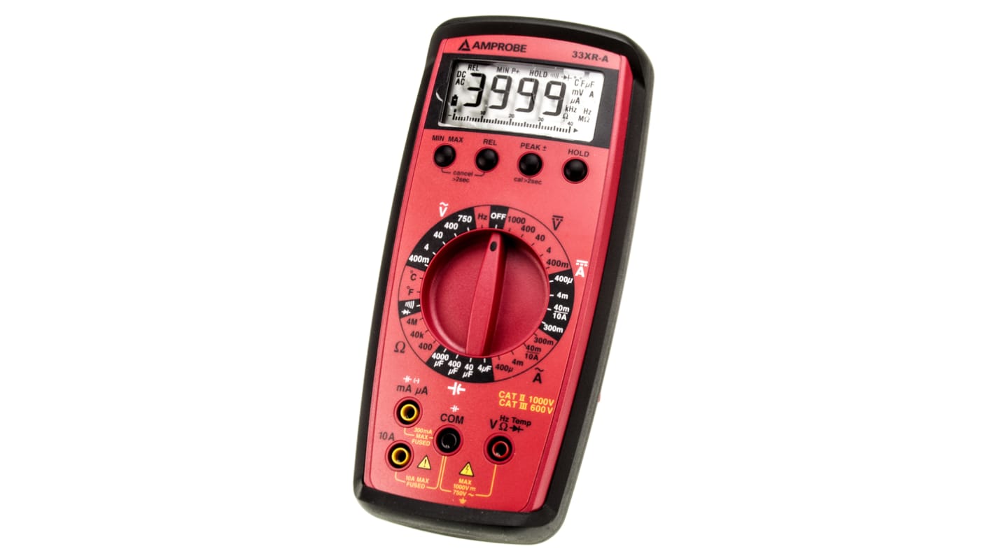 Amprobe 33XRA 手持式万用表, 最大750V 交流, 最大1000V 直流, 最大4MΩ
