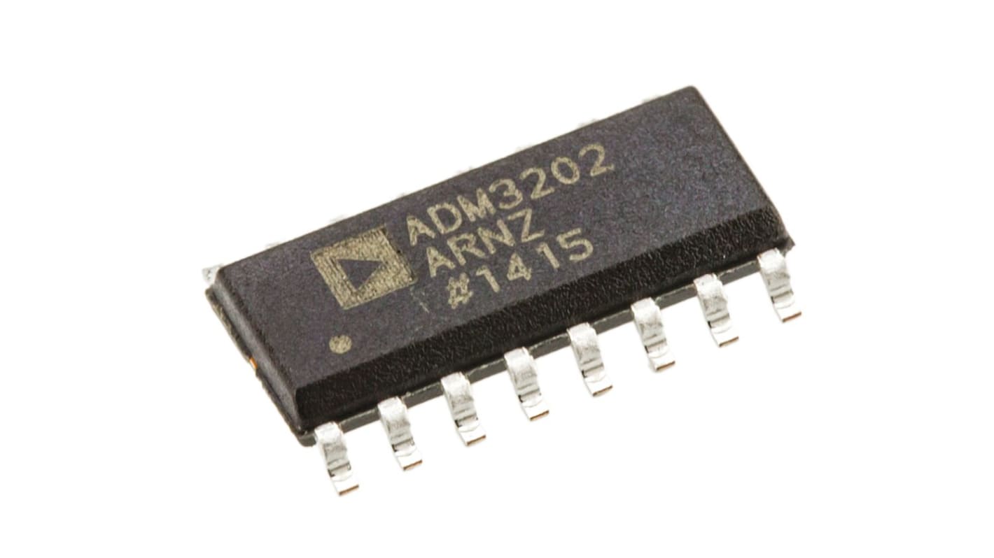 Analog Devices ADM3202ARNZ Line Transceiver, 16-Pin SOIC